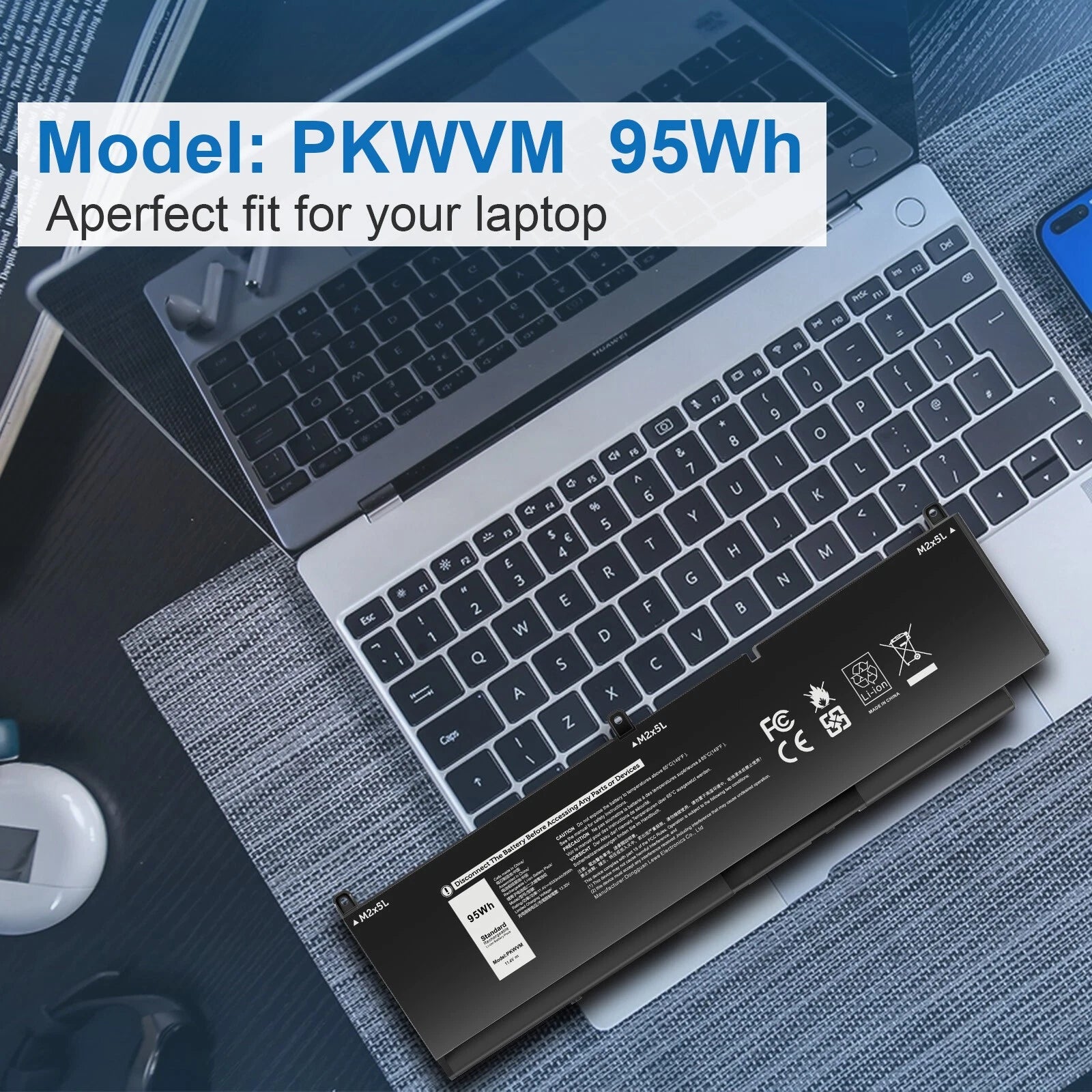 Battery PKWVM For DELL Precision 7550 7560 C903V CR72X 17C06 447VR 95Wh 8333mAh