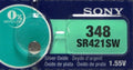 1 Pc Sony 348 SR421SW Silver Oxide Battery