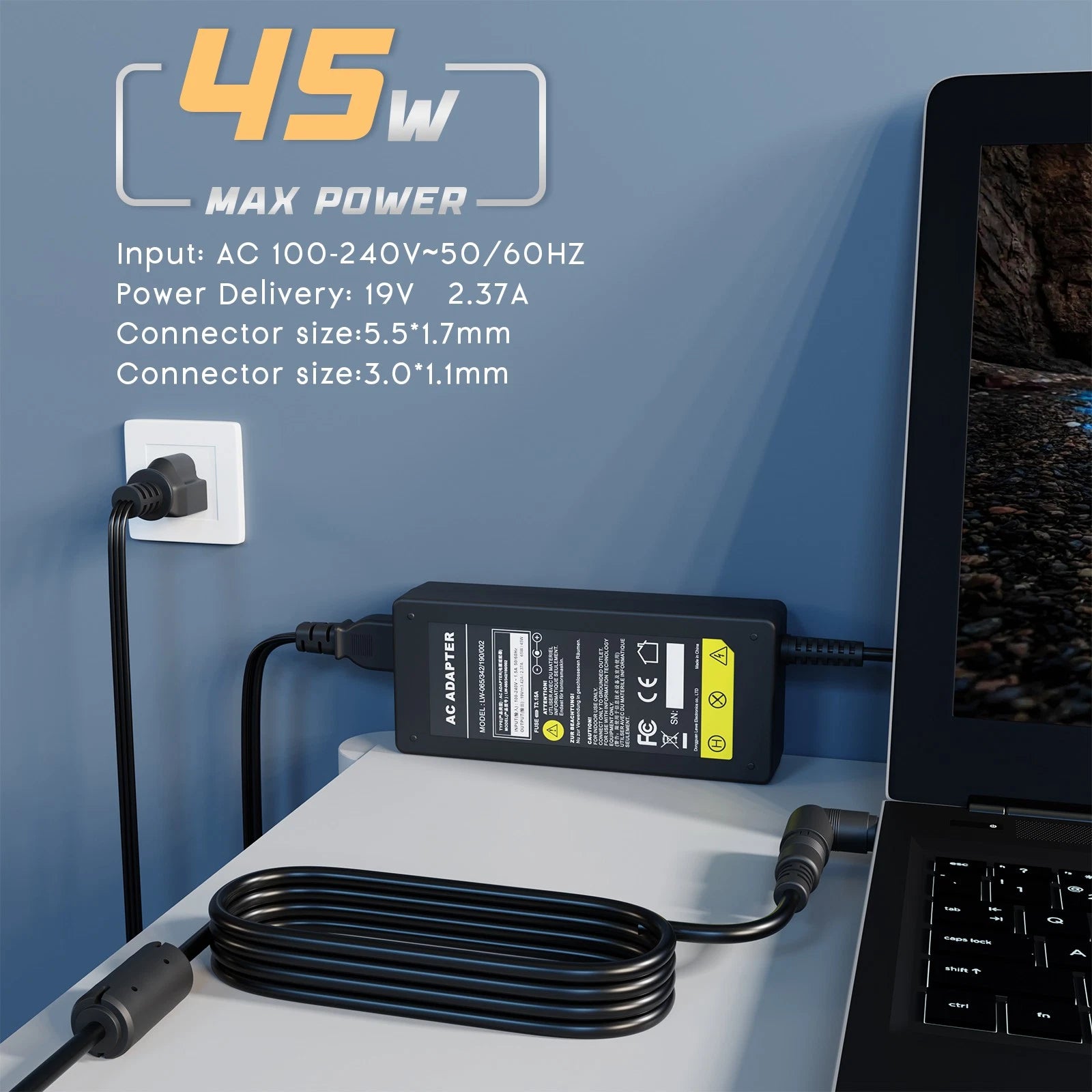 AC Power Adapter Charger for Acer Chromebook 14 CB3-431-C9WH 15 CB3-532-C47C US