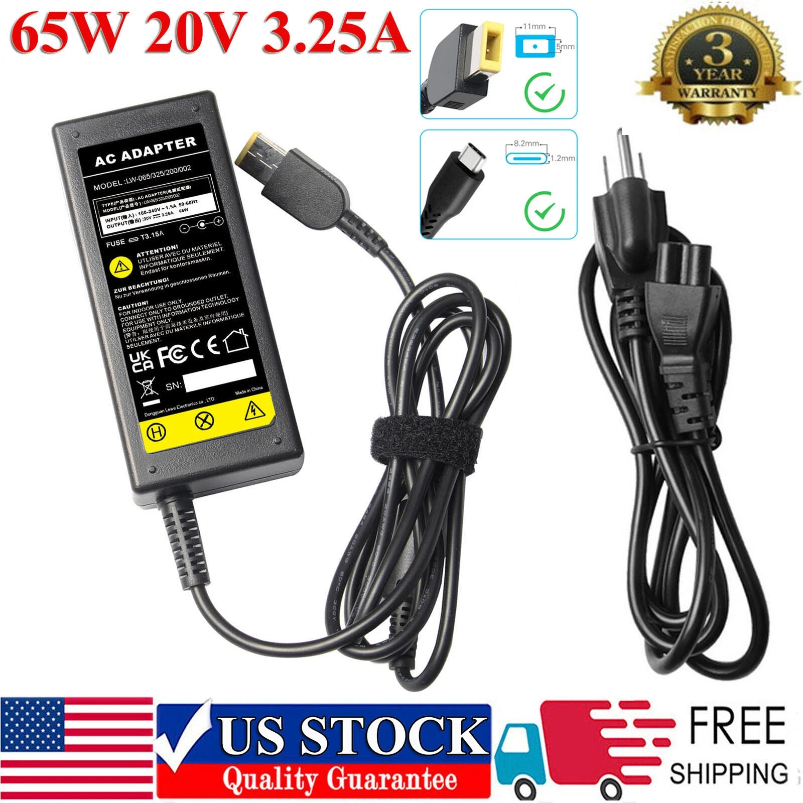AC Power Adapter Charger For LENOVO ThinkPad L440 T470s T480s T490s T460 Laptop