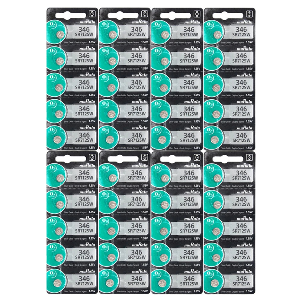 Murata SR712SW 346 9.5mAh 1.55V Silver Oxide Watch Battery - 40 Pack