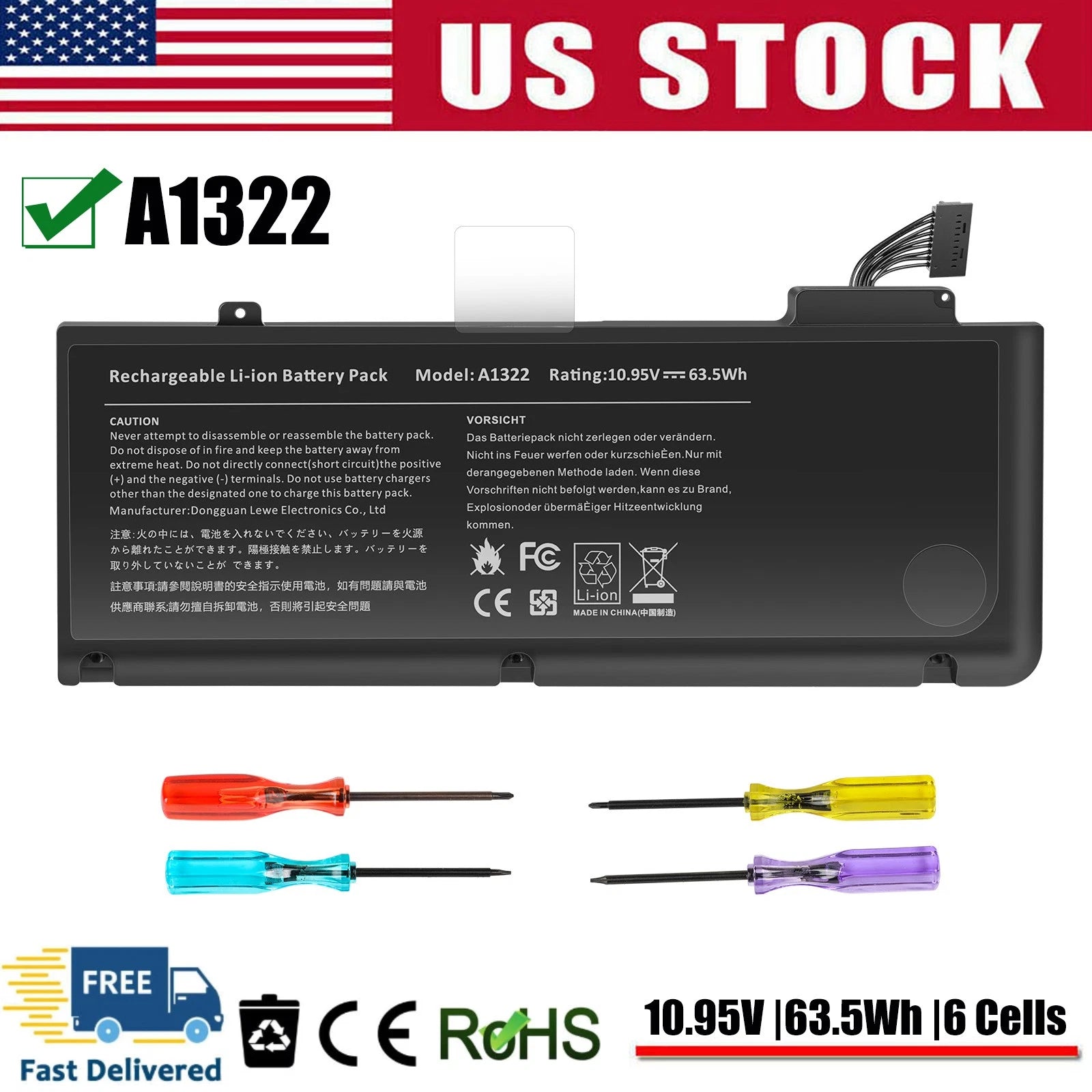 ?A1278 A1322 Battery For MacBook Pro 13''Mid 2009 2010 Early/Late 2011 Mid 2012