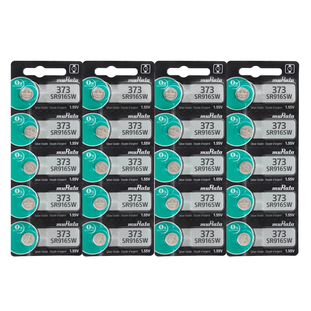 20 Pcs 373 Murata Silver Oxide Watch / Electronic Batteries - Replaces Sony