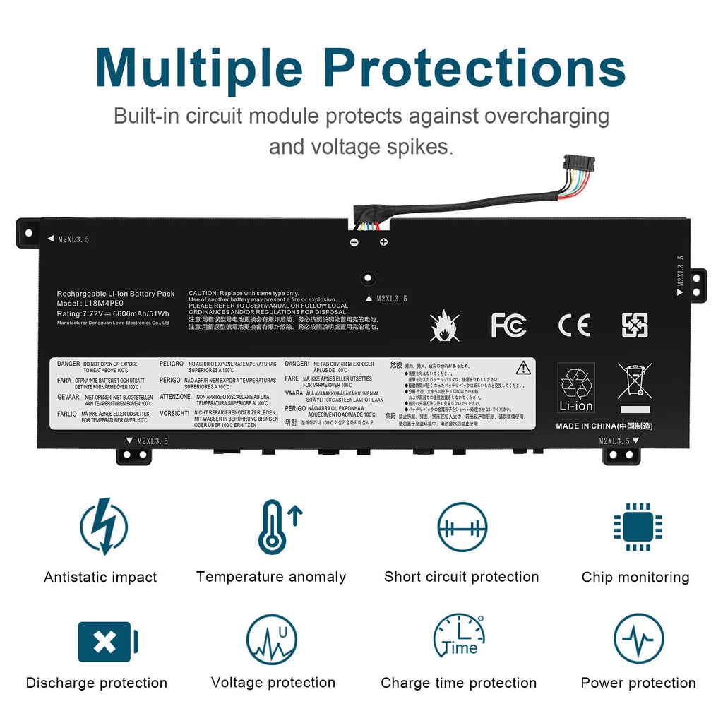 L18M4PE0 L18L4PE0 Laptop Battery For Lenovo Yoga C740-14 C740-14IML 7.72V 51Wh