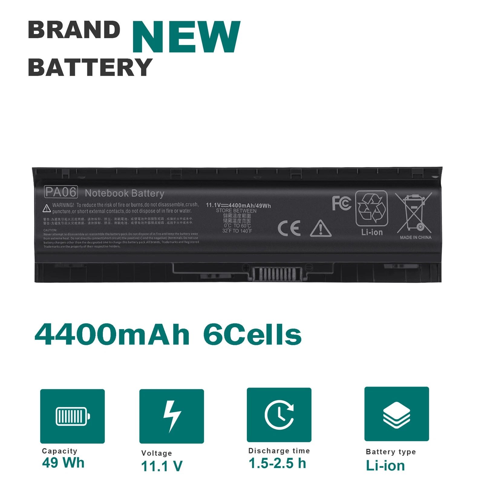 Battery PA06 For HP Omen 17 17-w 17-w000 17-ab 17t-ab00 HQ-TRE 849571-221 4400mA