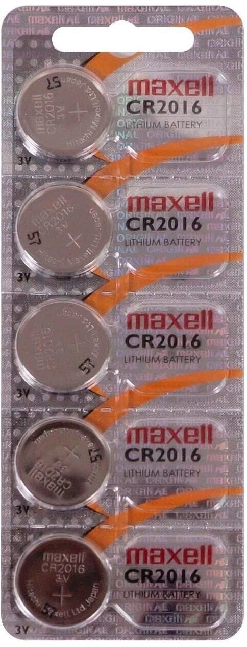 Maxell Micro Lithium Cell Battery CR2016 for Watches and Electronics 5 Pack