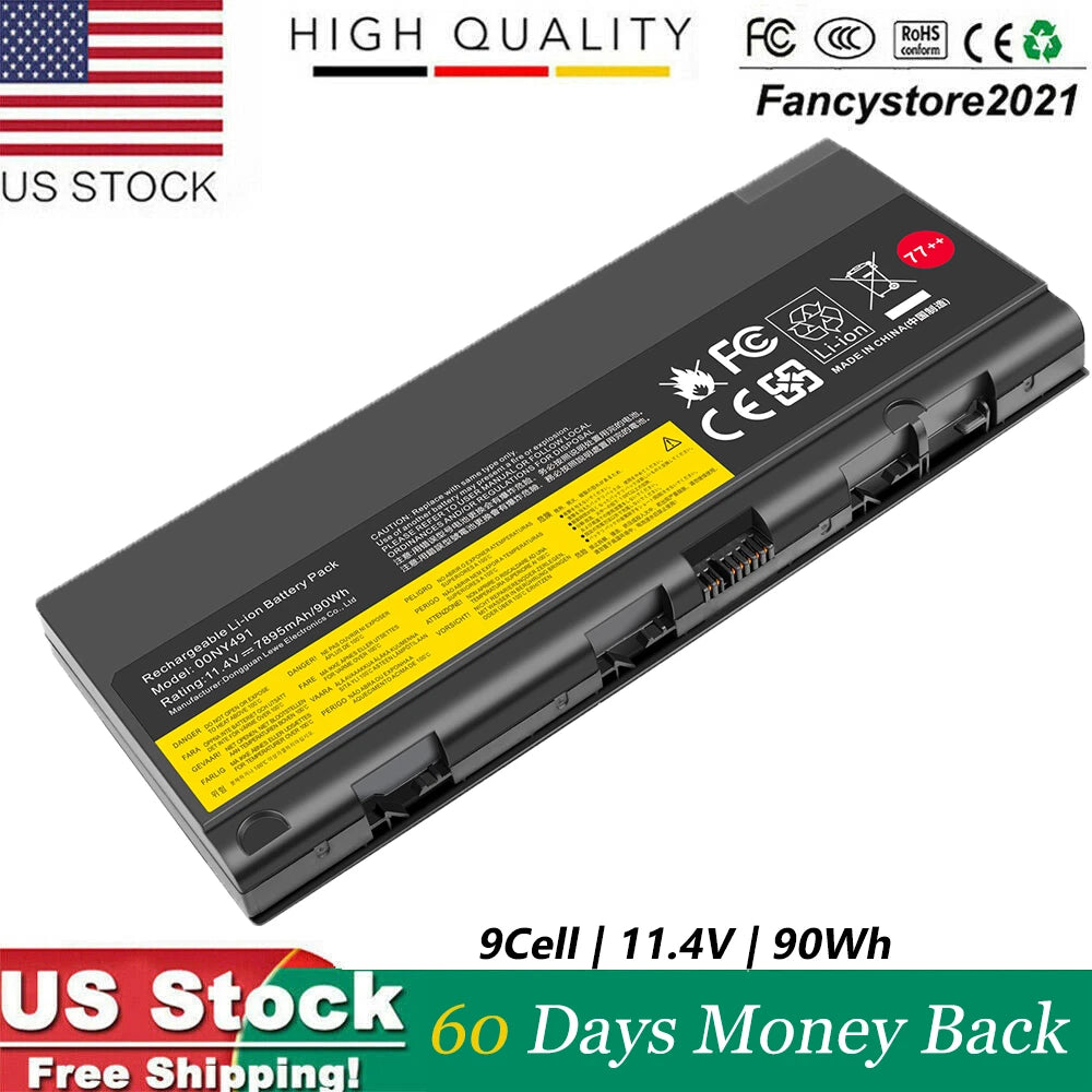 77+ Battery for Lenovo Thinkpad P50 P51 P52 Series 00NY492 00NY493 90wh New