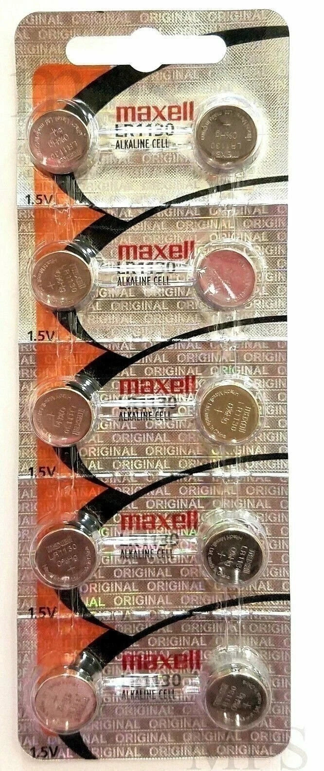 10 Original Maxell LR1130 AG10 389 390 189 L1131 Alkaline Batteries Hologram