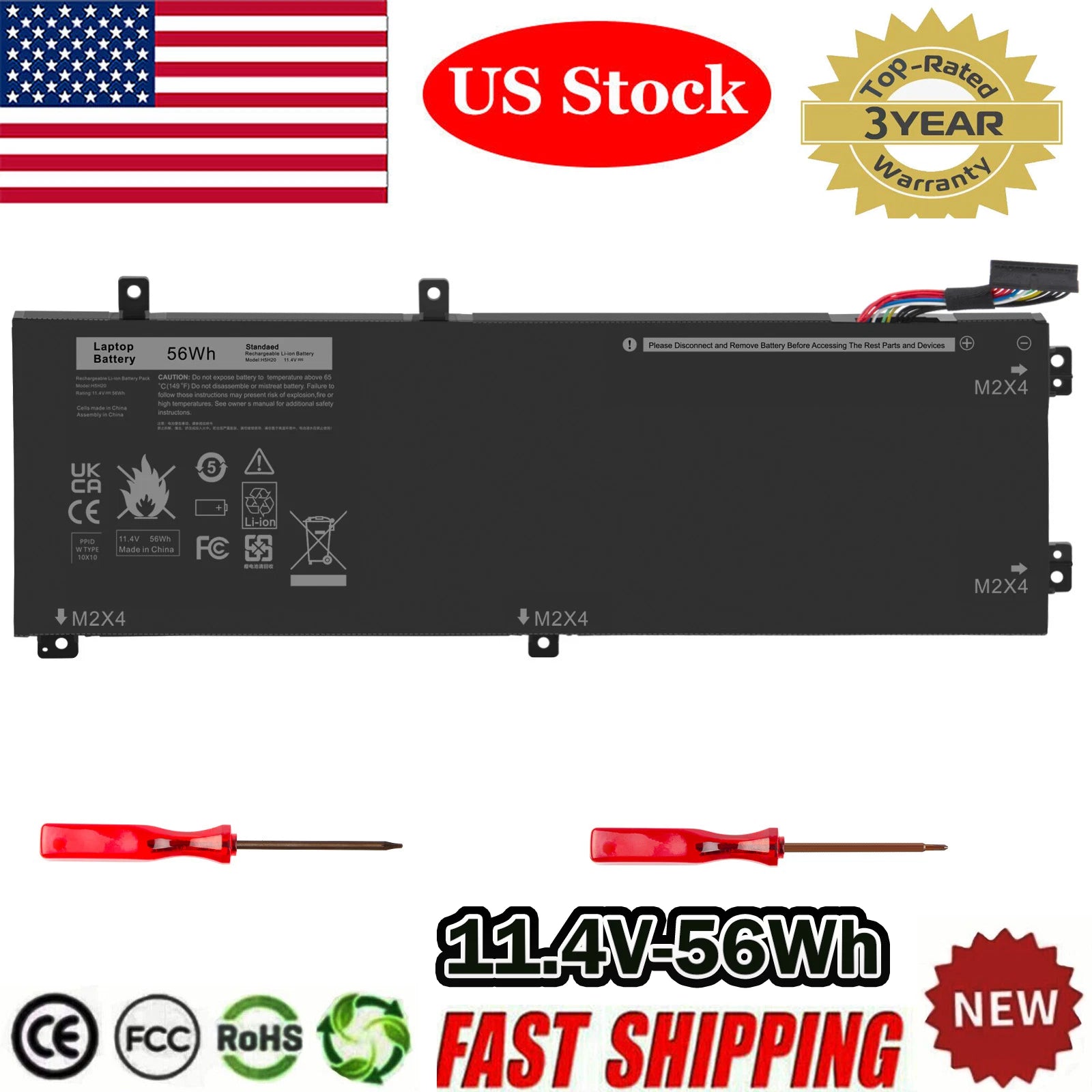 H5H20 Battery For Dell Precision M5510 M5520 XPS 15 9550 9560 9570 M7R96 62MJV