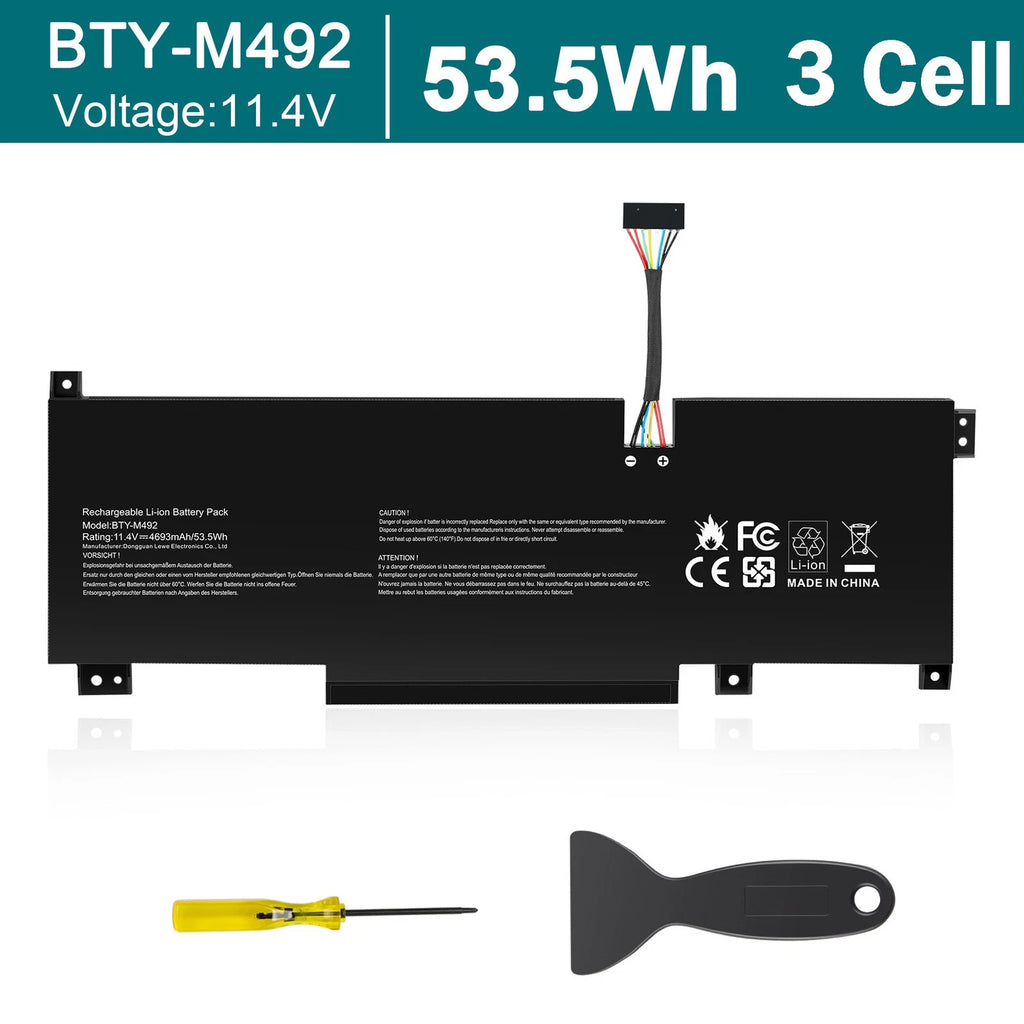 BTY-M492 Battery For MSI KATANA GF66 Pulse GL66 GL76 Sword15 A11U 11.4V-53.5WH