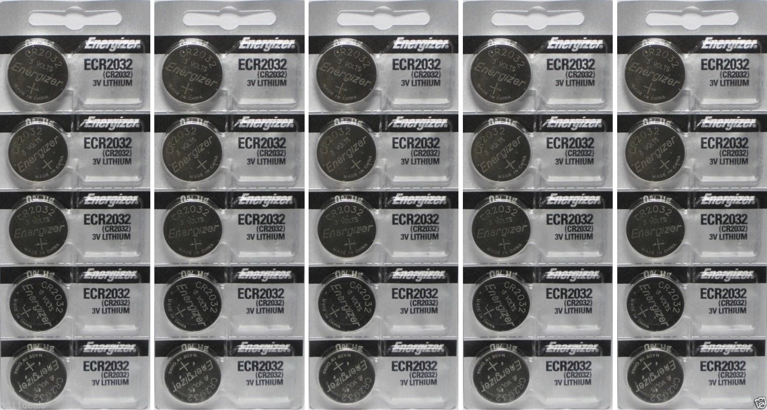 Energizer ECR2032 50 Genuine Fresh Date CR2032 2032 Lithium 3 Volts Batteries