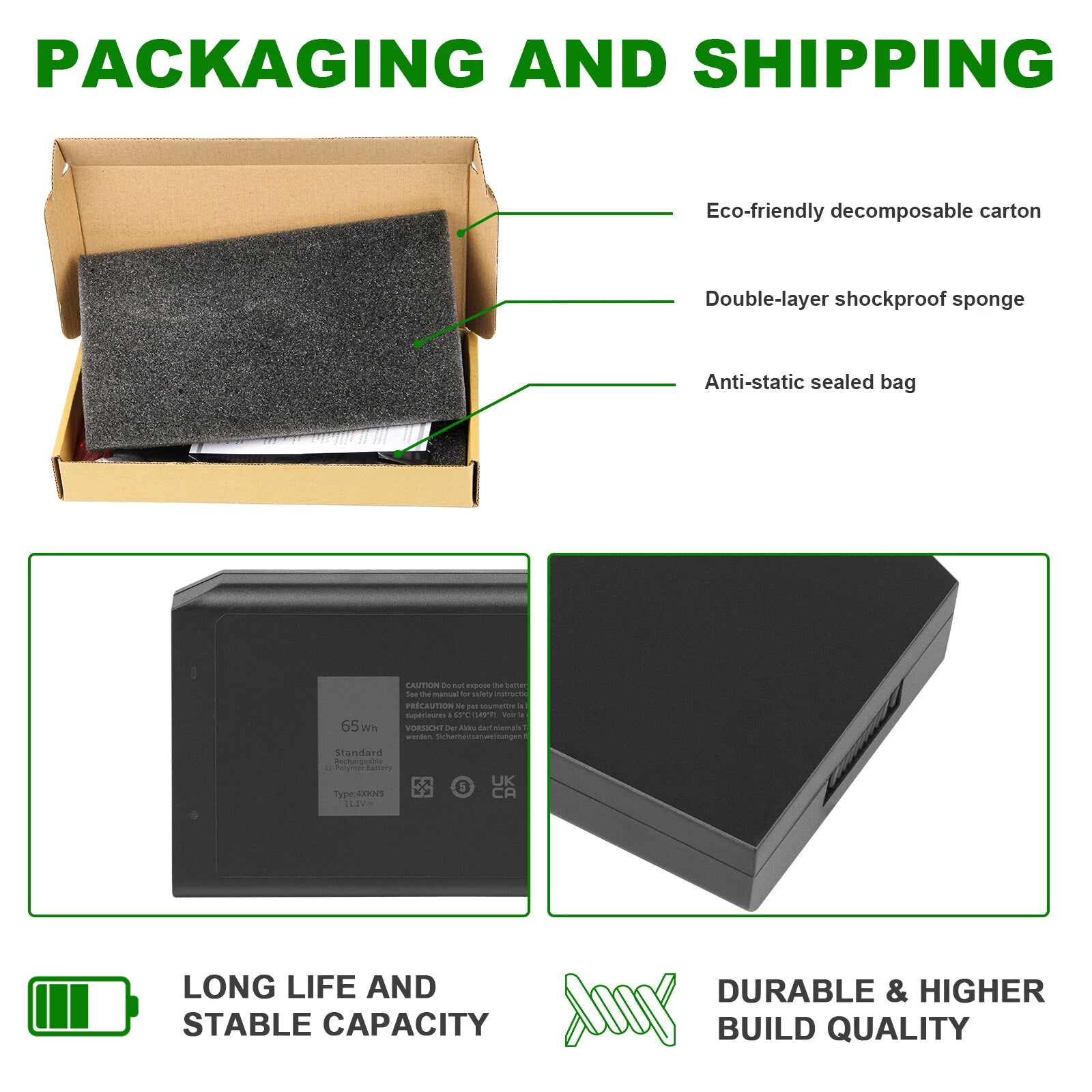 65WH XRJDF 4XKN5 CJ2K1 XN4KN BATTERY FOR DELL LATITUDE 5404 5414 7414 7404 E5404