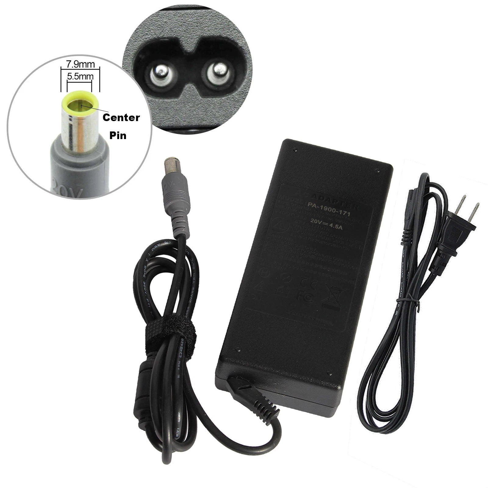 20V 4.5A 90W AC Adapter For IBM Lenovo ThinkPad Laptop Charger +Power Cord USA