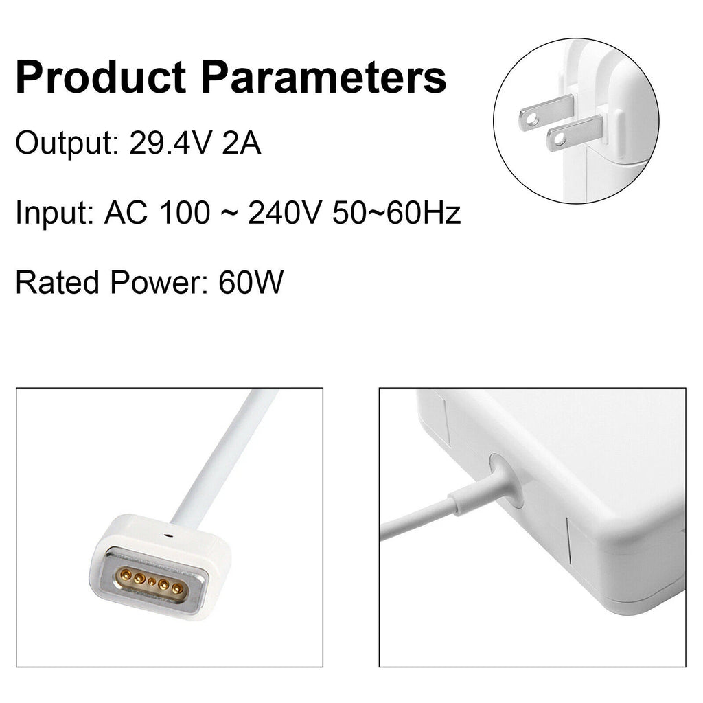 60W AC Adapter Charger For Apple Mac Book Pro 13" A1181 A1184 A1185 A1278 T-Tip