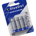 (4) Qty BlueDot AA Batteries Alkaline 1.5v. High Quality! New from Factory!
