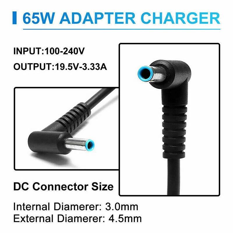 19.5V 3.33A 65W Charger AC Adapter For HP Envy 13 15 17 M6 X360 TPN-C126 Laptop