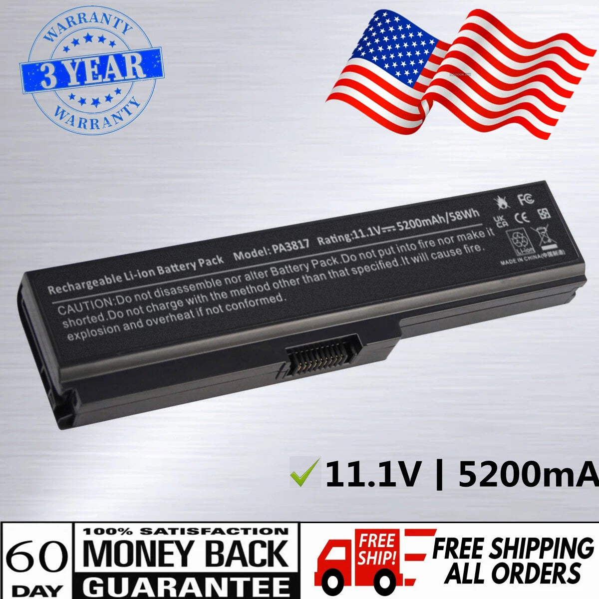 PA3817U-1BRS PABAS228 Battery for Toshiba Satellite L655 L745 L750 L755 L755D
