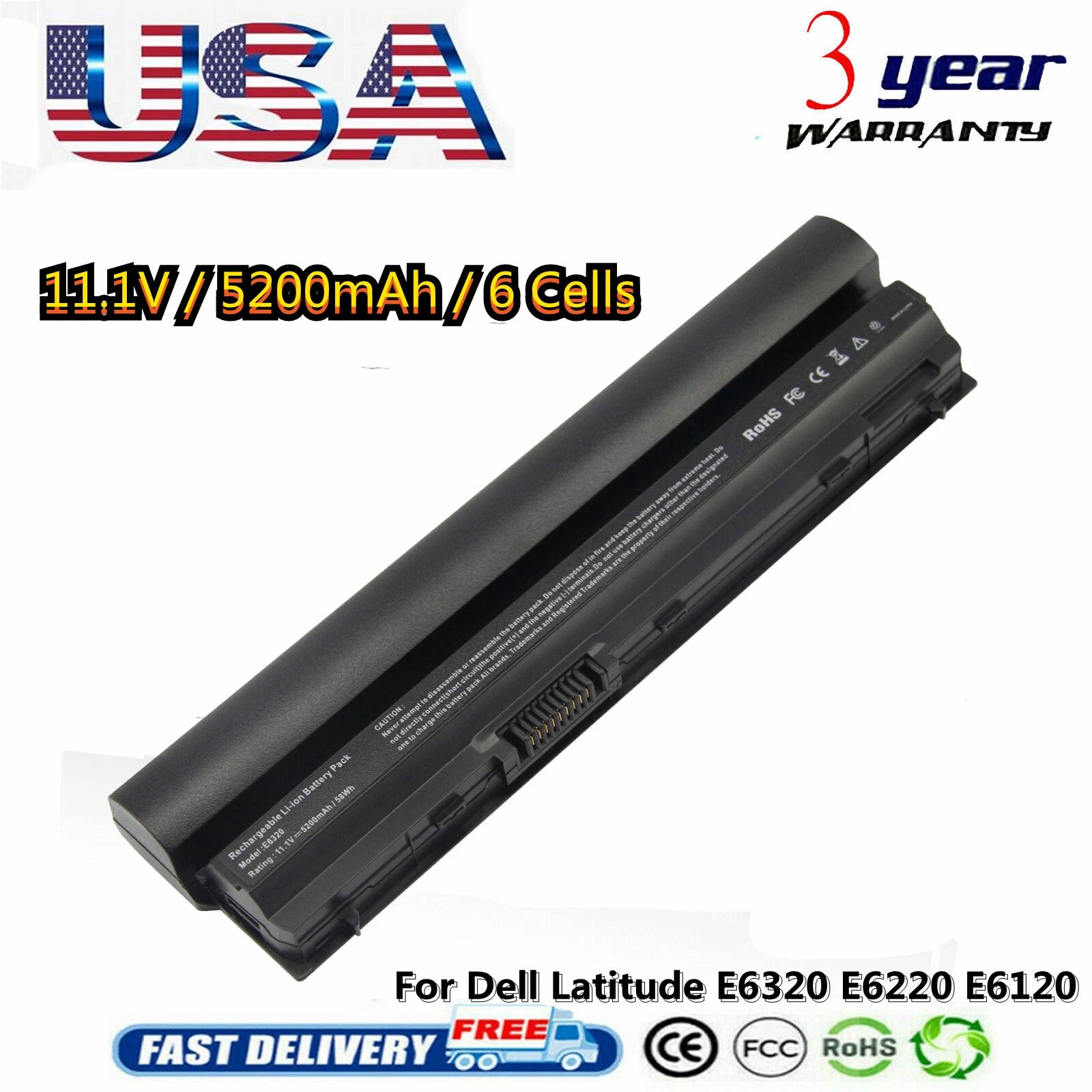 Battery for Dell Latitude E6320 E6220 E6120 E6230 E6330 E6430s RFJMW FRROG TPHRG