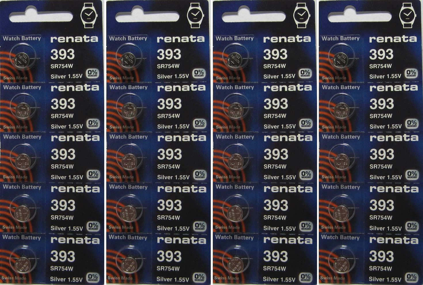 Renata Mercury Free SR754W Batteries x 20