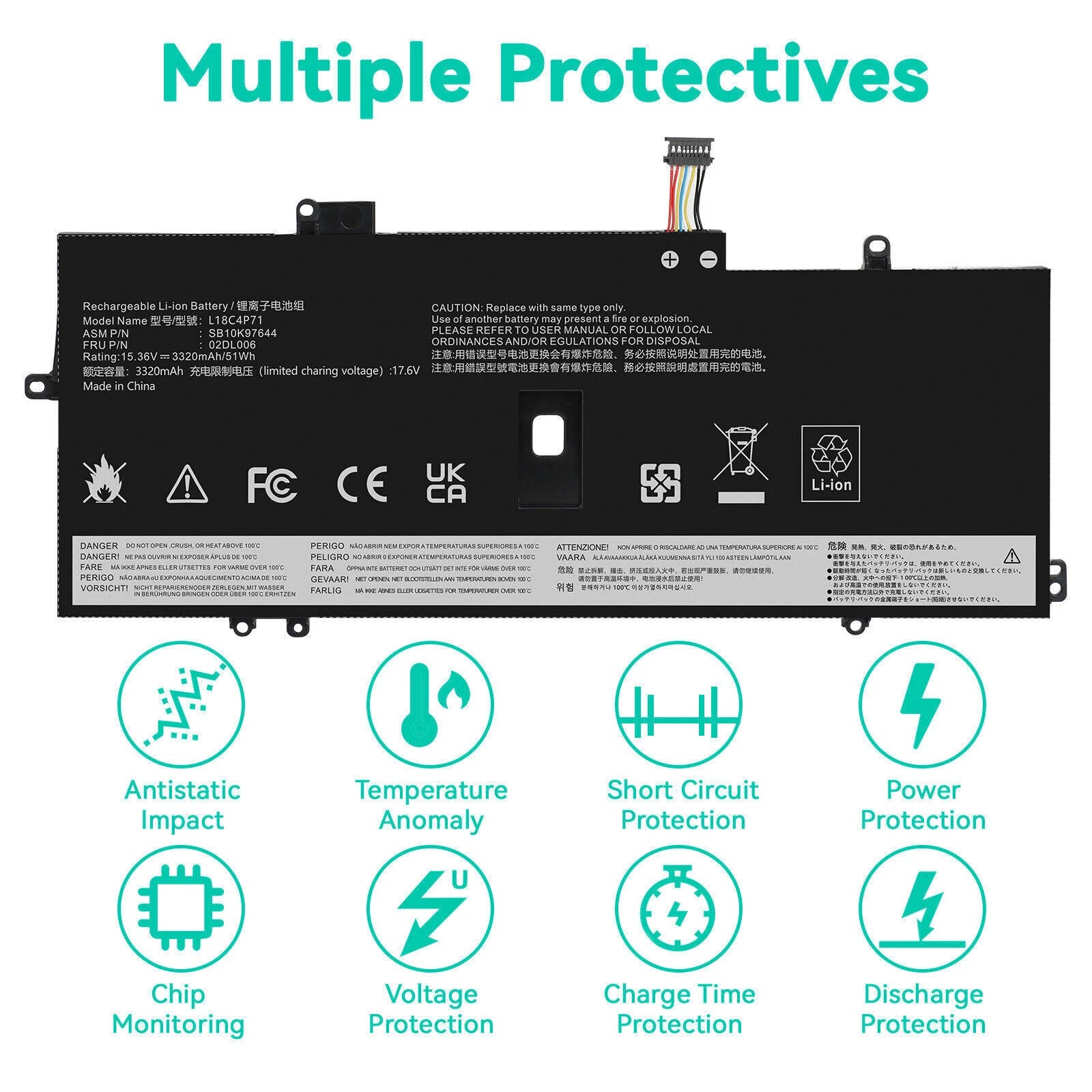 ?Battery L18C4P71 L18L4P71 For Lenovo ThinkPad X1 Yoga 4th (2019) 5th (2020) Gen