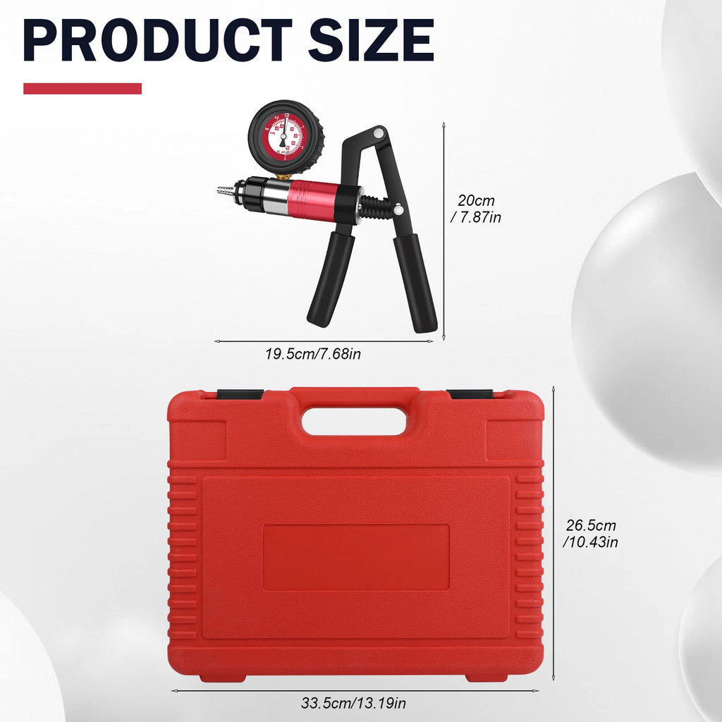 21Pcs Hand Held Vacuum and Pressure Pump Tester Tool Brake Bleeder Kit + Case US