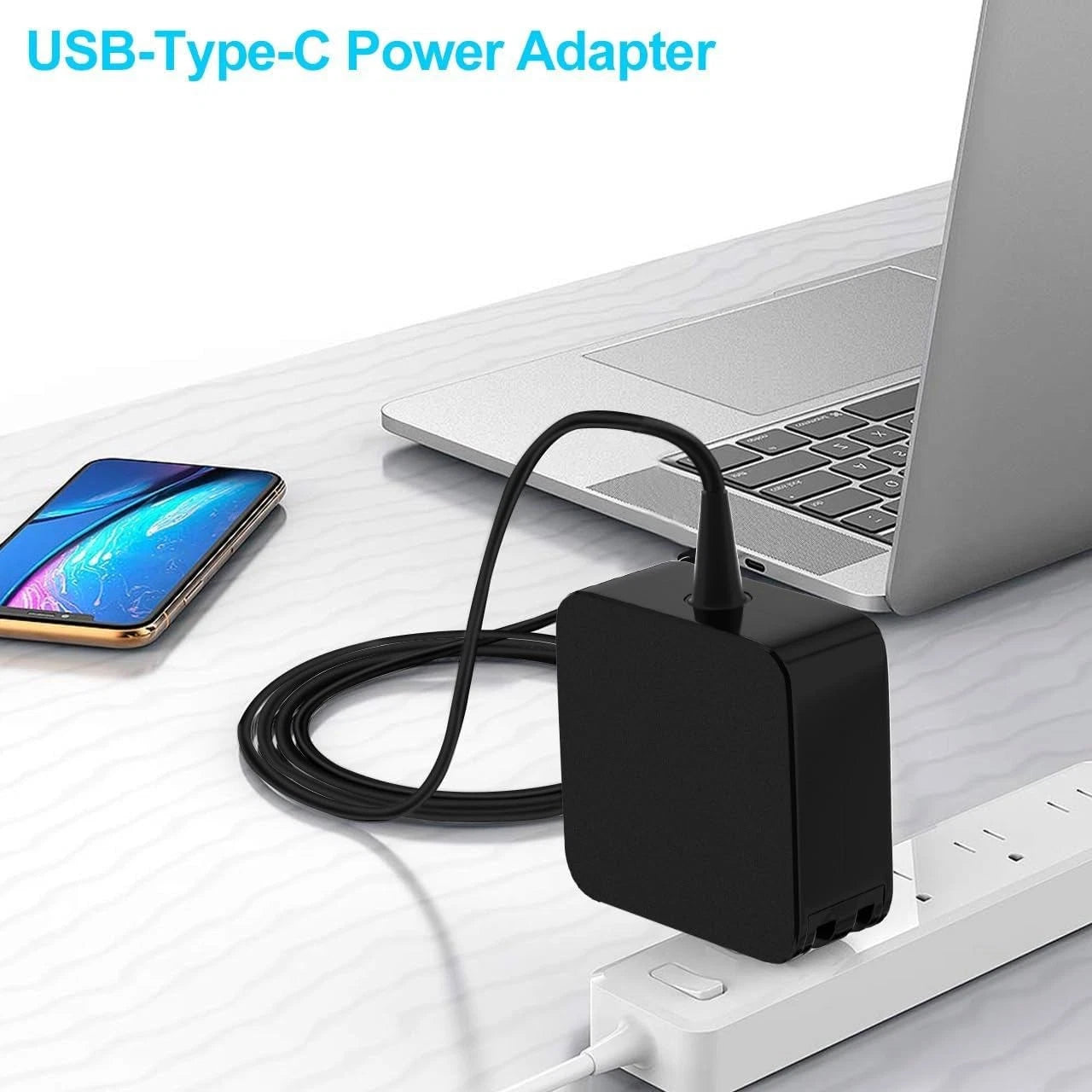 65W Portable USBC Laptop Charger Cord TypeC for CAR Dell Lenovo HP Power Adapter