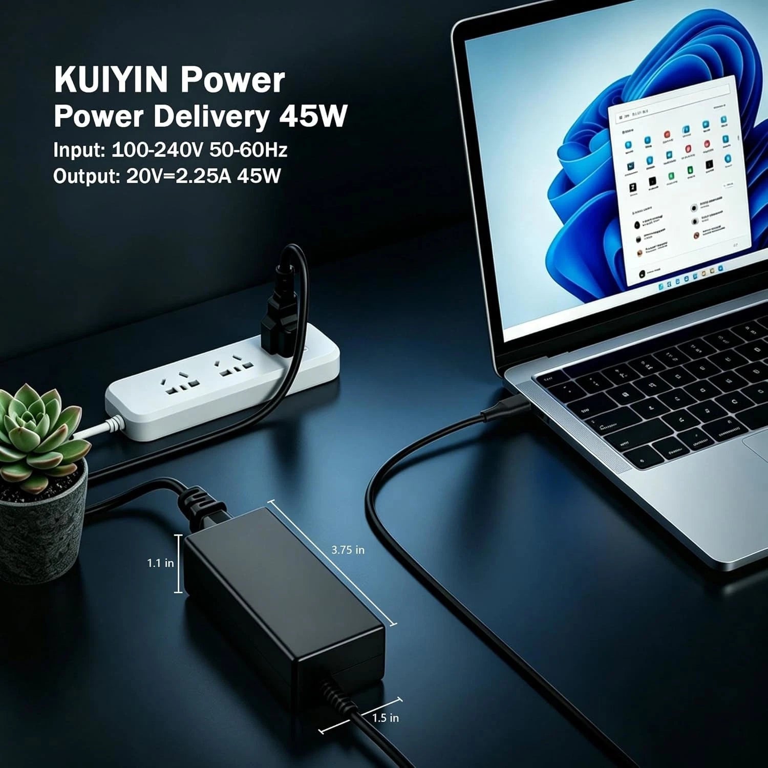 45W USB-C/Type-C For HP Chromebook Lenovo/Acer/Asus/Samsung Power Laptop Charger