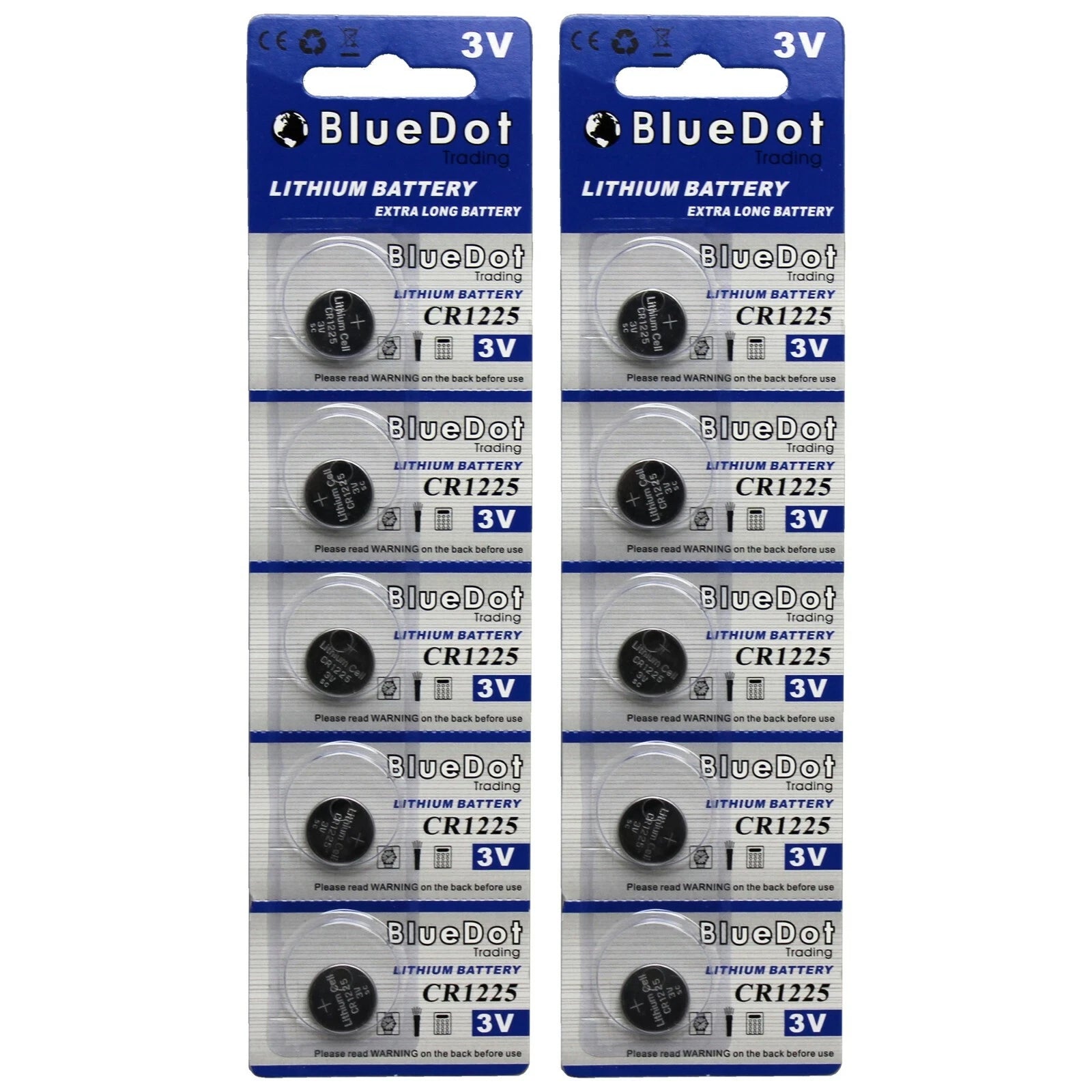 10 PACK ~ Cr 1225 BR1225 EBR1225 CR1225 3v battery USA Seller Exp: 1/2027 USA