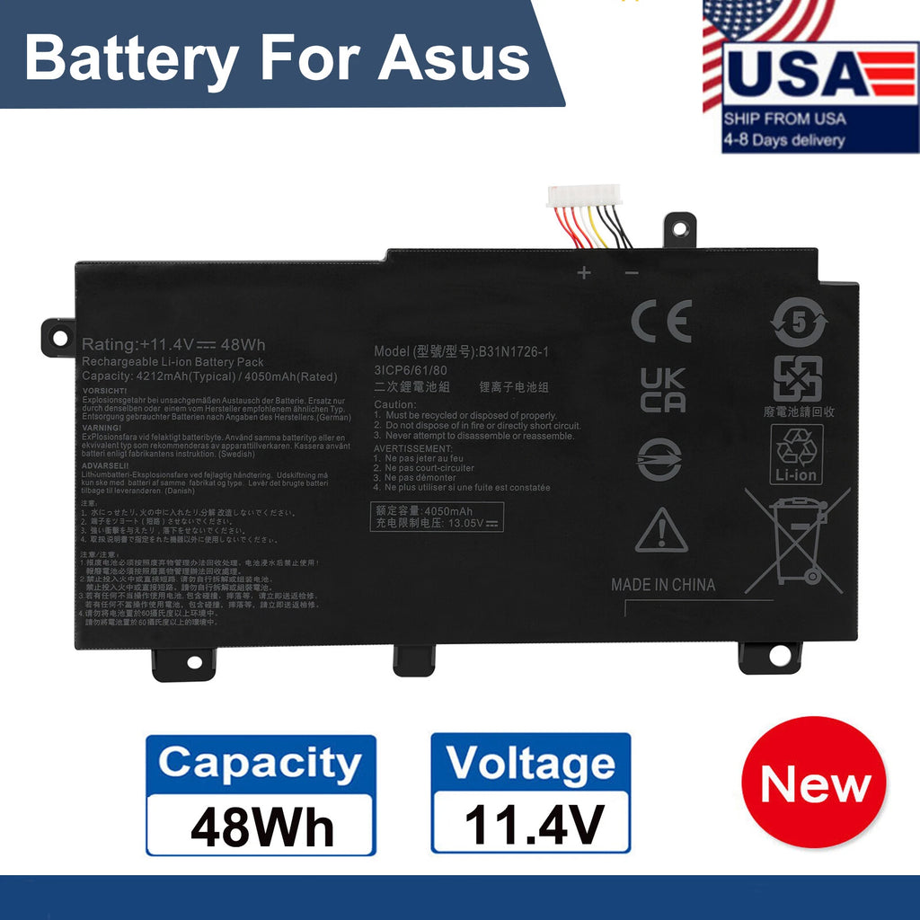 B31N1726 Battery for ASUS FX504 FX505 FX80 FX80GD FX86 FX86FM FX505DY FX505GE