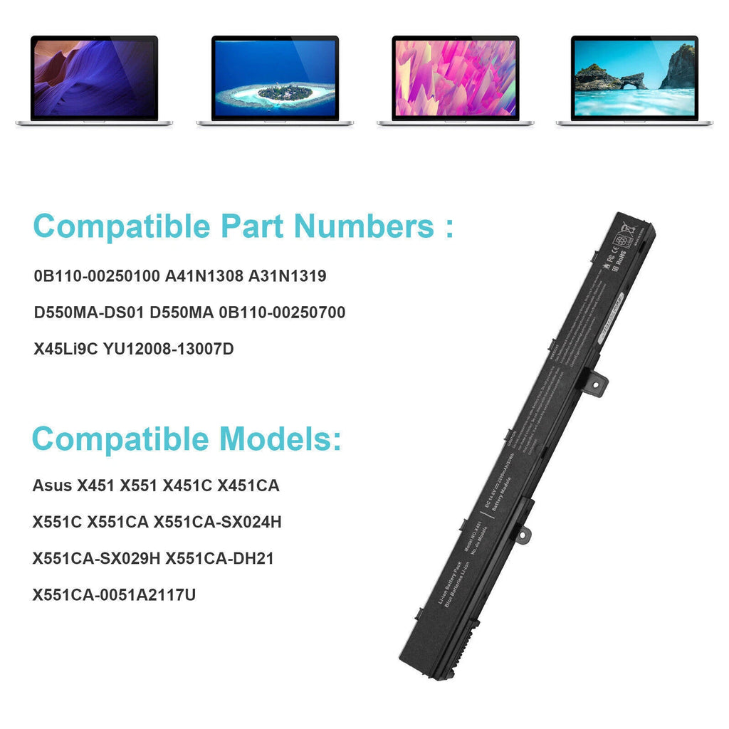 Battery for Asus X451M X451MA X551M X551MA D550M D550 A31LJ91 X45LI9C Laptop H