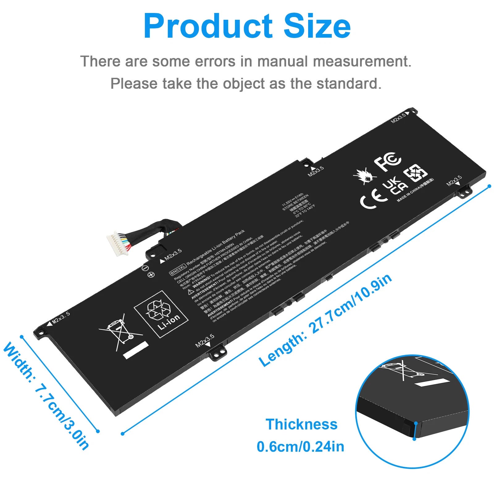 Battery BN03XL For HP Envy x360 15m-ee013dx HSTNN-OB1O L76965-AC1 L77034-005 51W