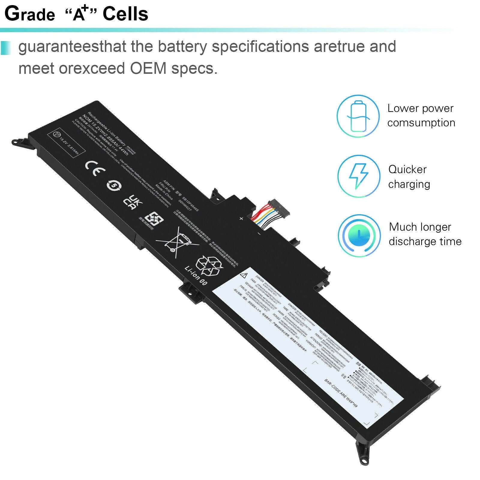 00HW027 01AV433 Battery for Lenovo ThinkPad X380 Yoga 260 370 X380 15.2V 44Wh