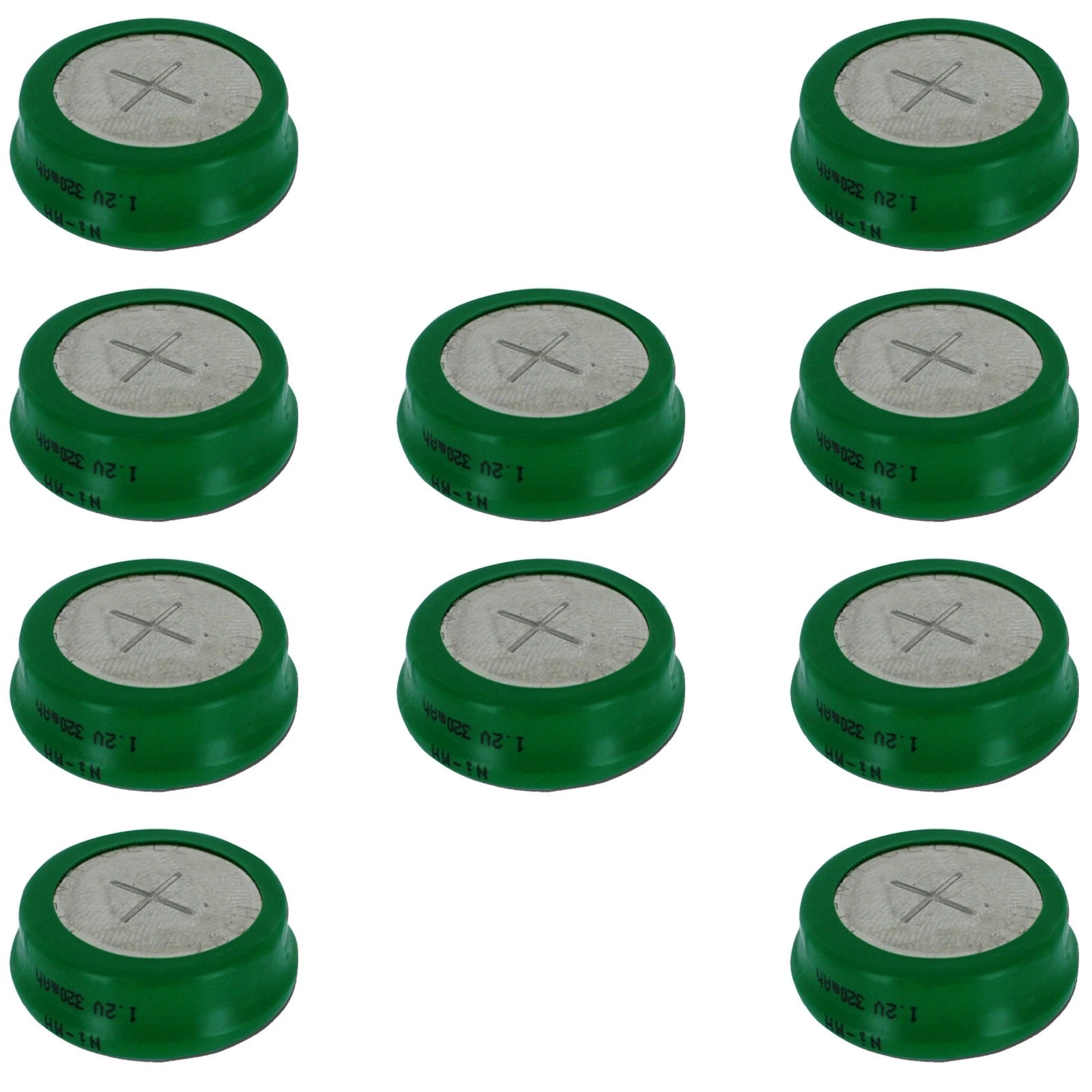 10pcs 1.2V Flat Top Button Assembly Rechargeable Battery 320mAh NiMH