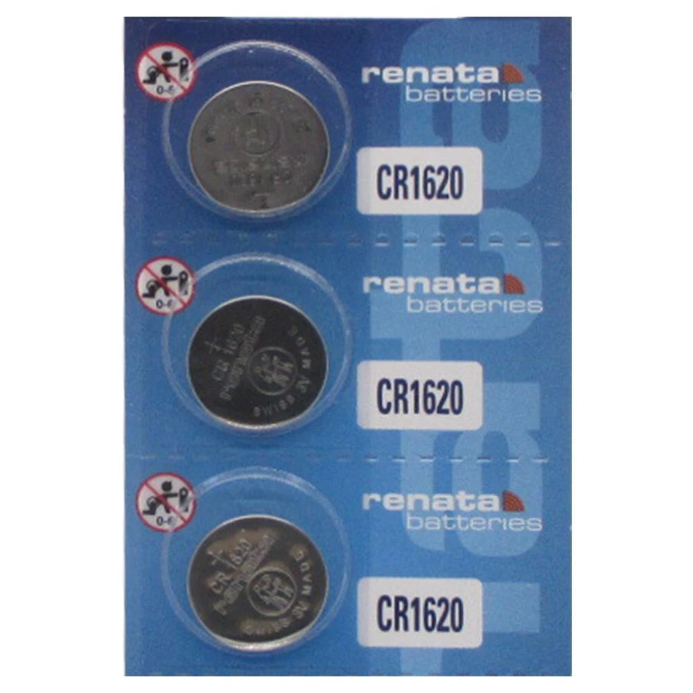CR1620 Battery (3 Pack) - Renata, Lithium Coin Cell, 3V