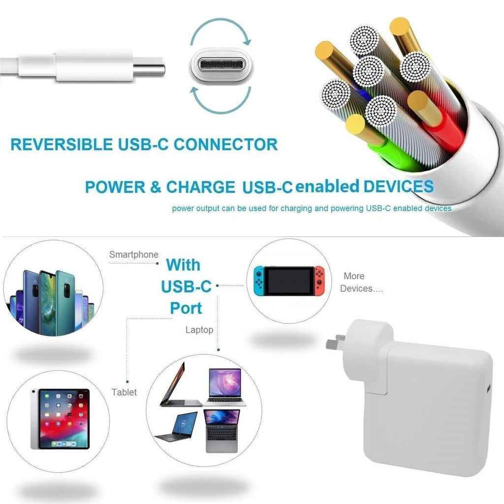 61W USB-C AC Adapter Charger for Apple MacBook Pro 13" A1718 A1947 2020 2019