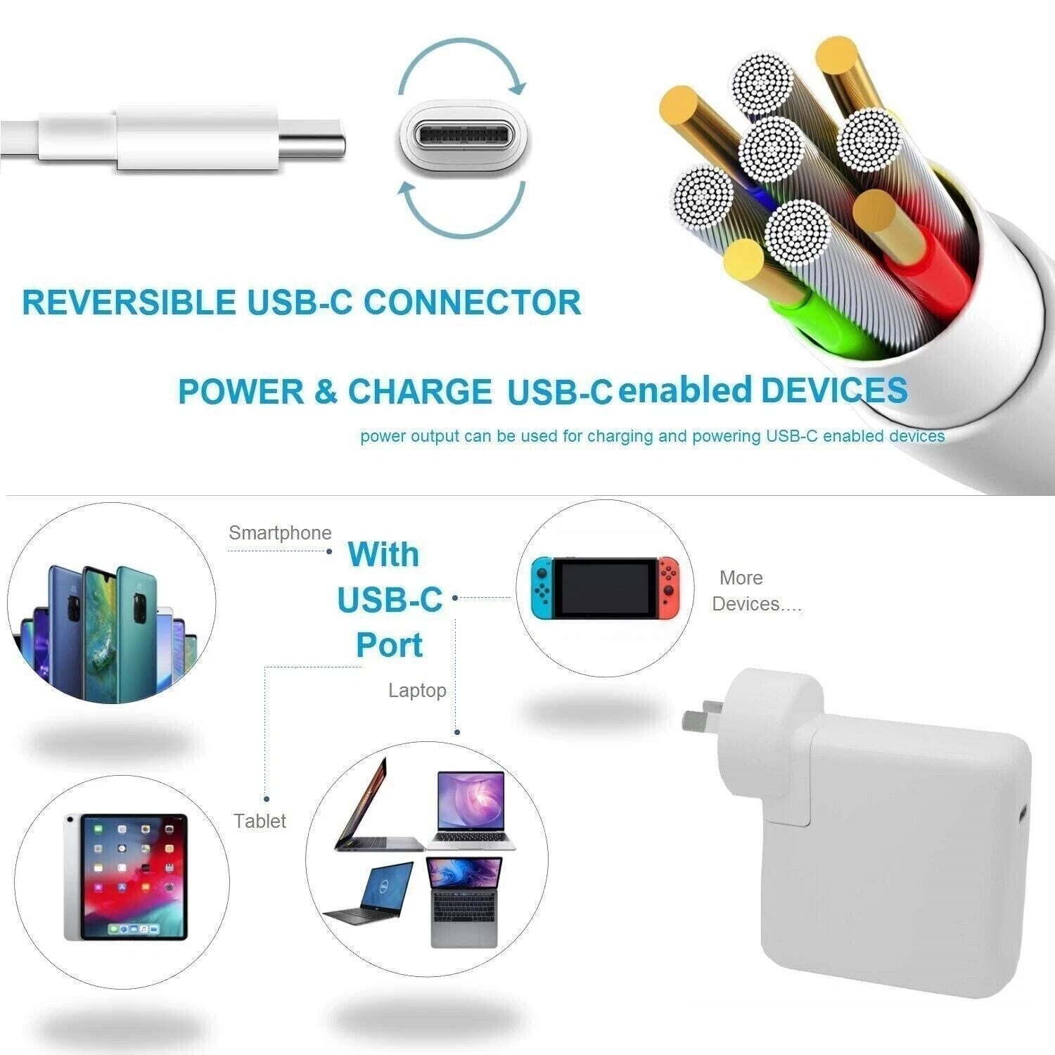 61W USB-C AC Adapter Charger for Apple MacBook Pro 13" A1718 A1947 2020 2019