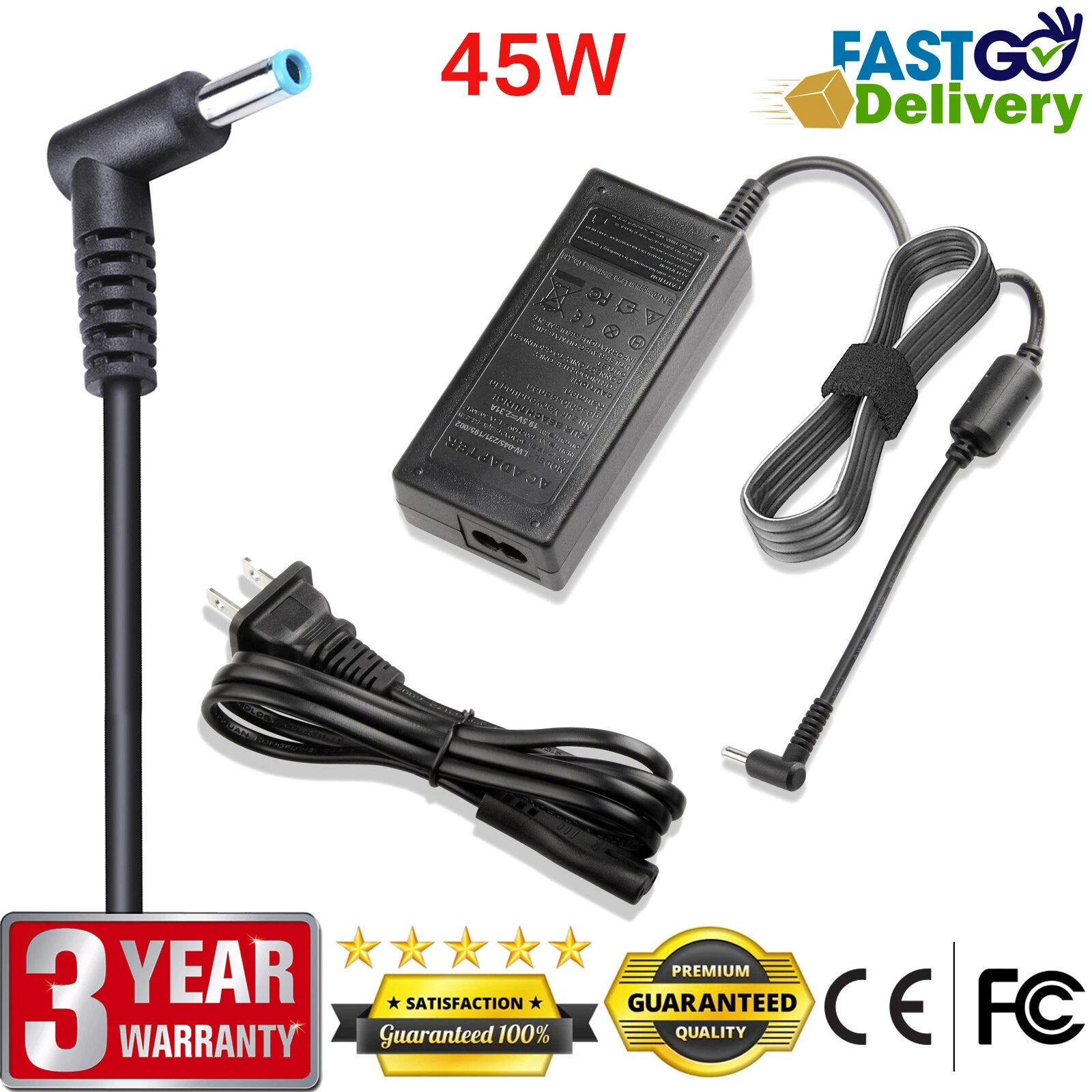 45W AC Adapter Laptop Charger for HP Pavilion x360 15-f272wm 15-f387wm 15-f233wm