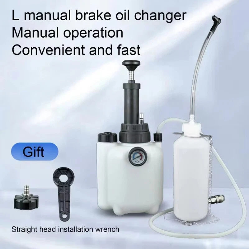 3+1L Manual Brake Bleeder Kit Oil Bottle Fluid Pressure Bleeding Vacuum Pump Set