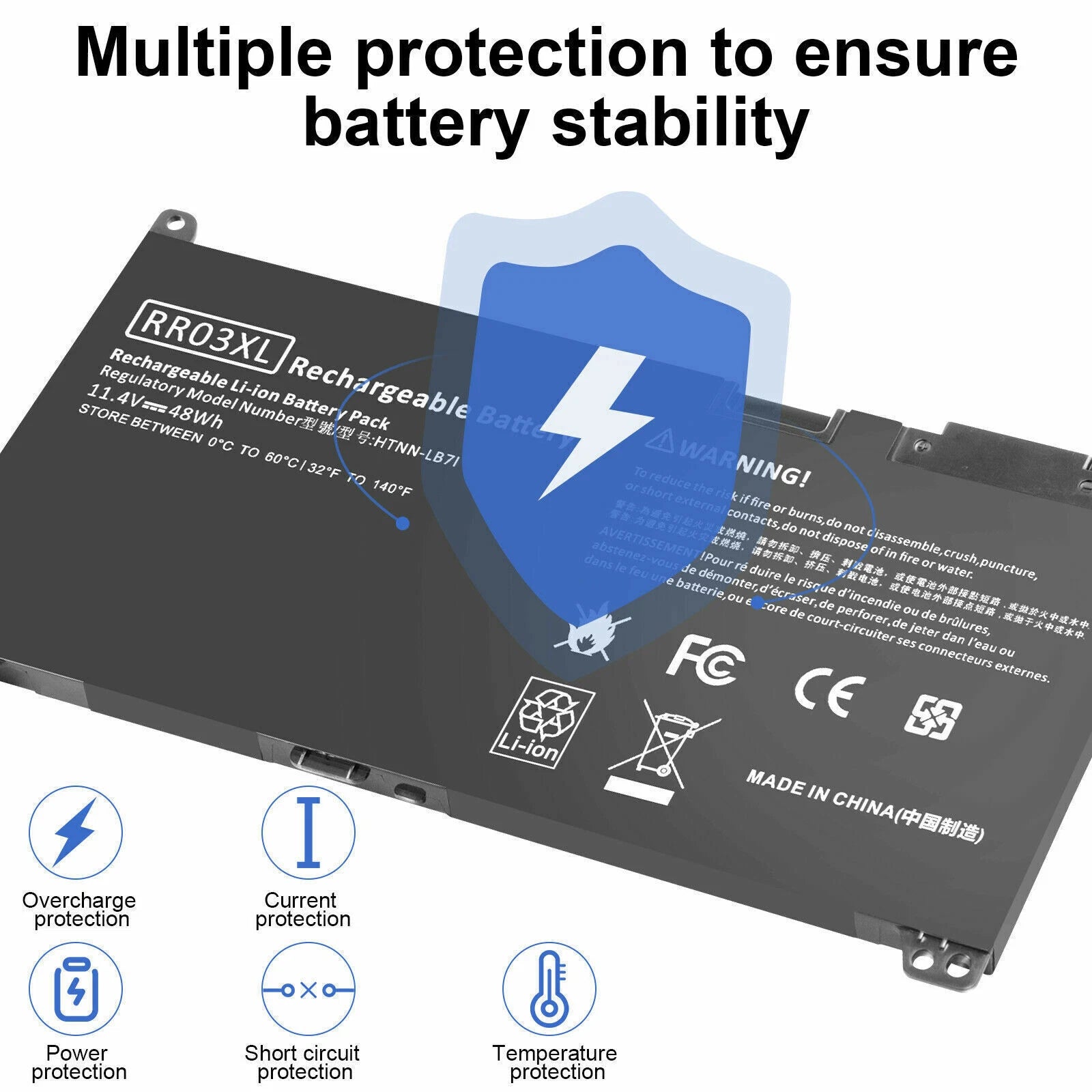 New RR03XL Battery For HP ProBook 430 440 450 470 G5 851610-850 851477-832 48Wh