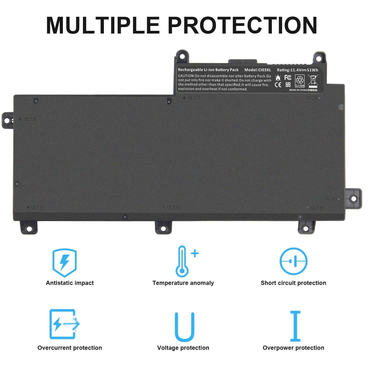 LOT 1-100X 51Wh CI03 CI03XL Battery for HP ProBook 640,645,G2 650,655 G2 Series