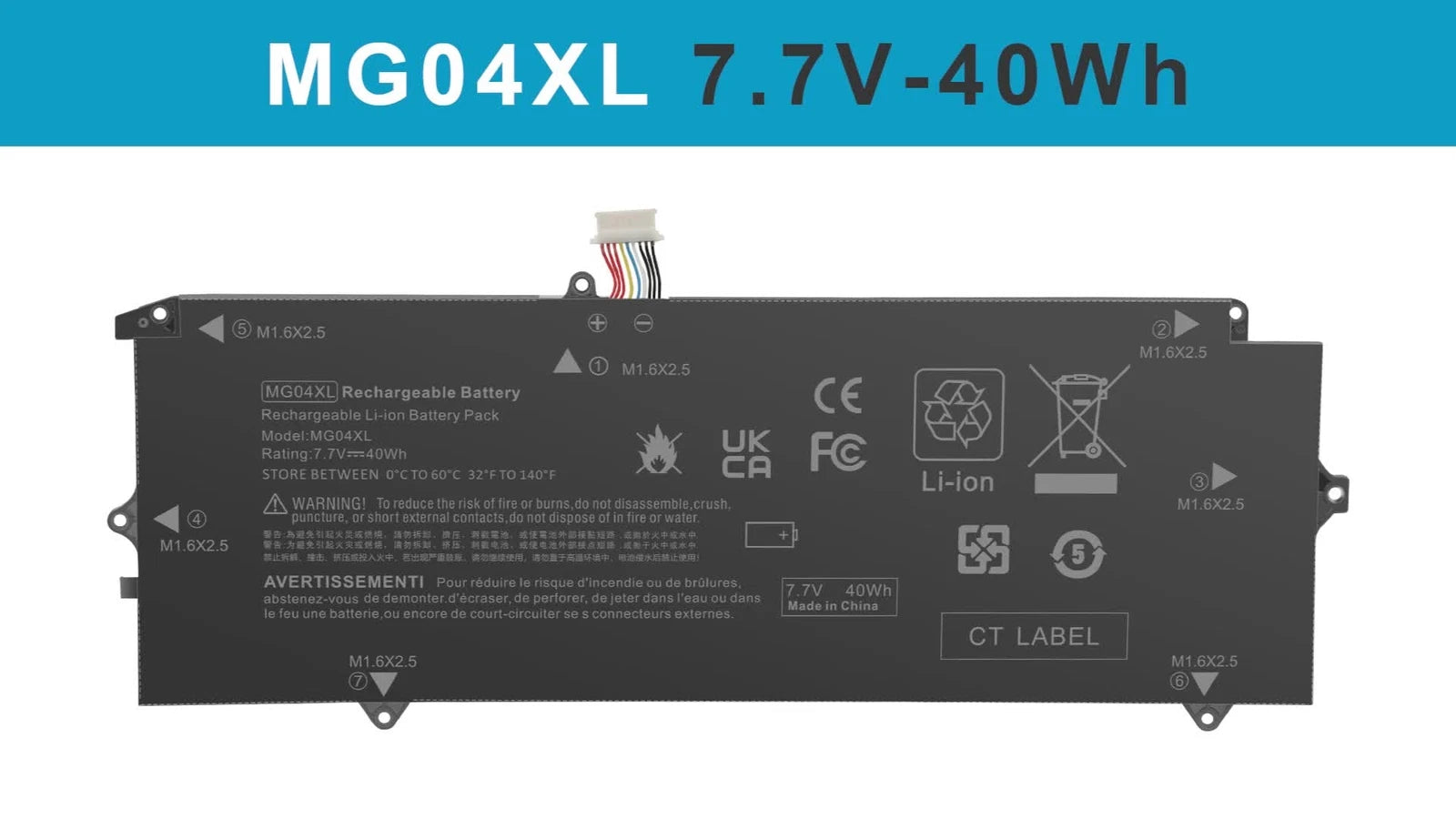 MG04XL Battery for HP Elite X2 1012 G1 HSTNN-DB7F 812060-2B1 812205-001 40Wh