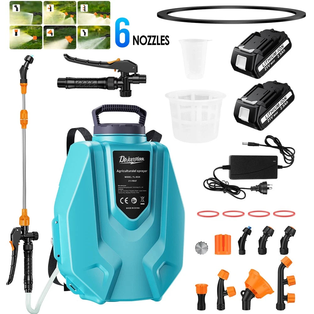 3.2gal Electric Weed Sprayer Backpack Spray Rechargeable Farm Tank Pump 6 Nozzle