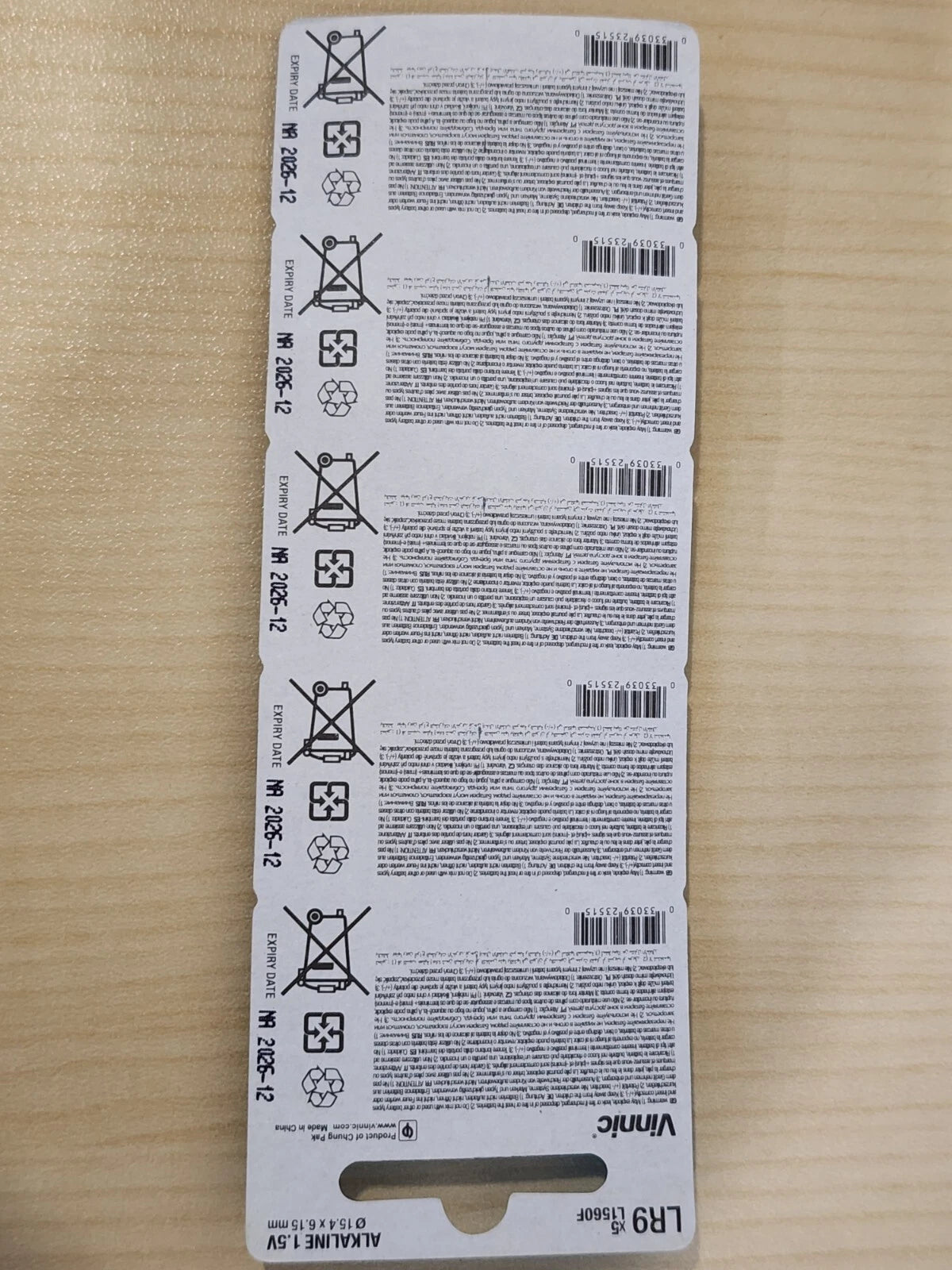5 pc VINNIC L1560 625A PX625A LR9 photo battery ALKALINE