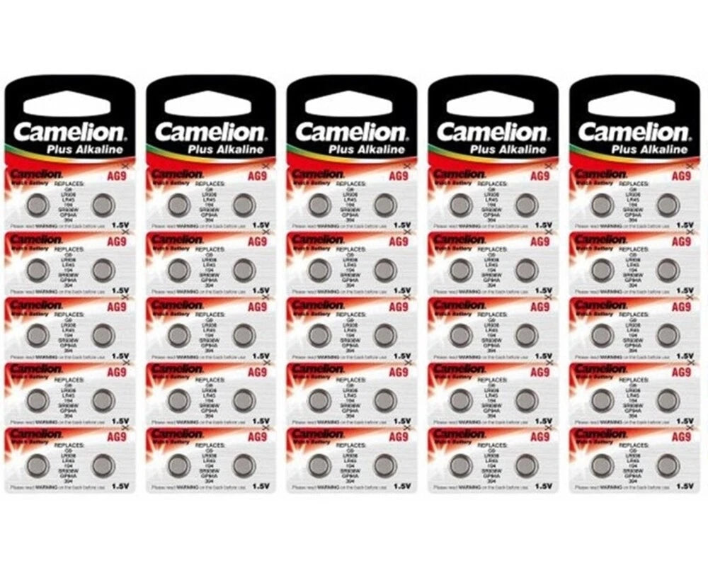 50 Pk Camelion AG9 394 D394 GP94 L936 LR45 S936 Alkaline Button Cell Battery