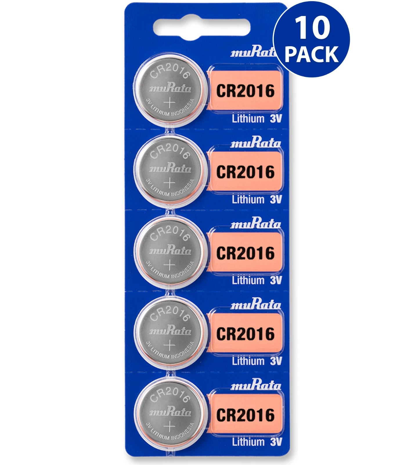 Murata CR2016 Battery 3V Lithium Coin Cell (10 Count) - Replaces Sony CR2016