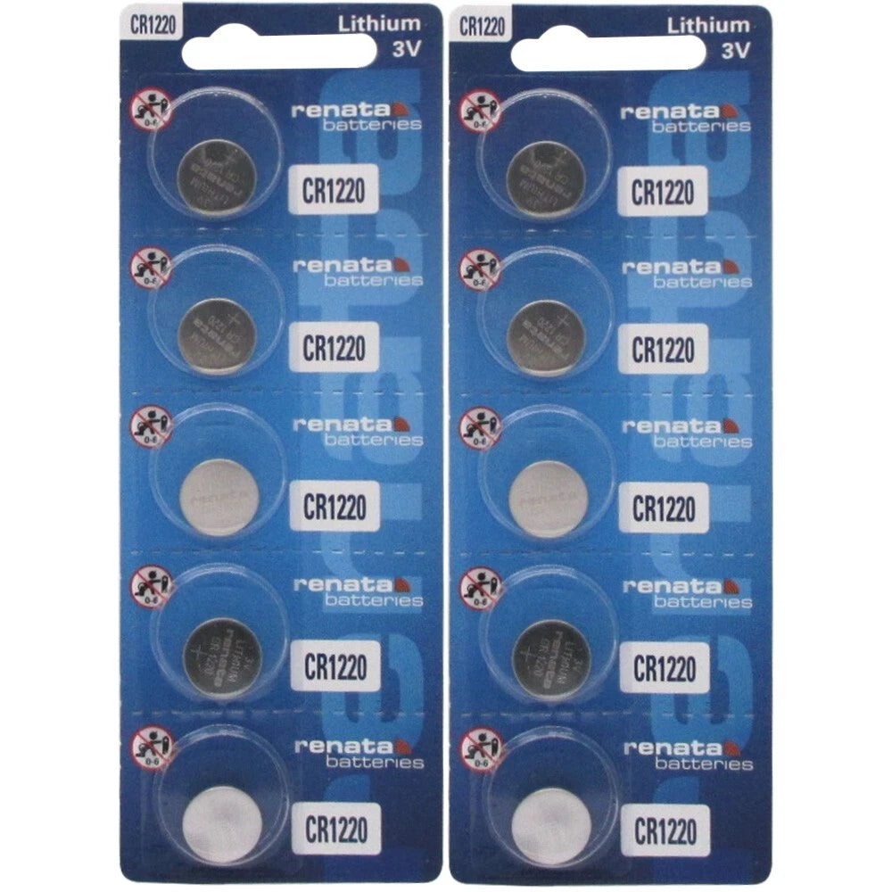 10 Renata Button Cell REMOTE FOB KEY KEYLESS CR1220 Batteries