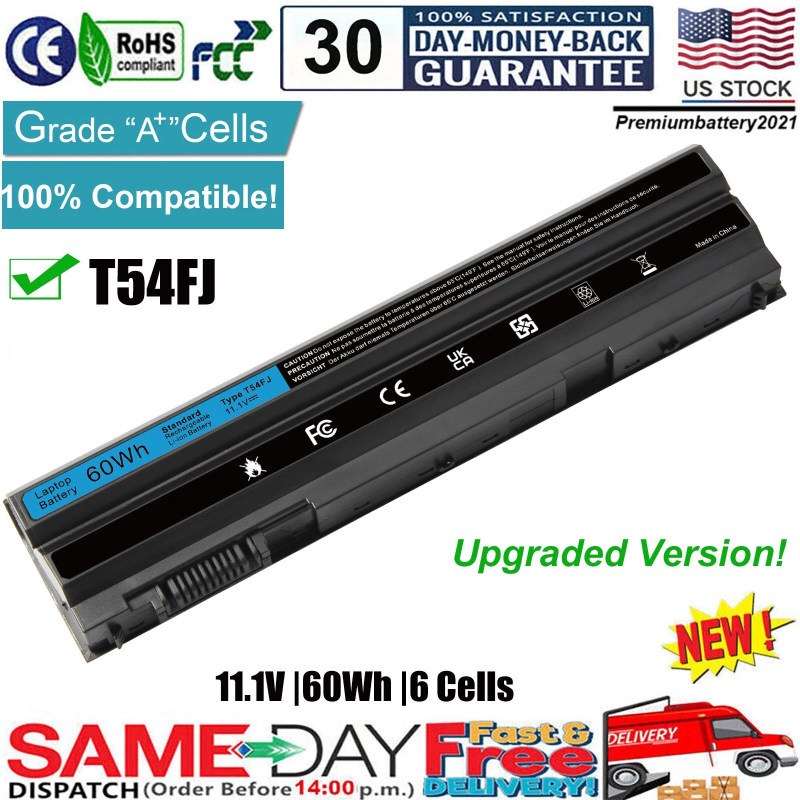 Battery for Dell Latitude NHXVW E5420 E5430 E5520 E5530 E6420 E6430 E6520 E5430