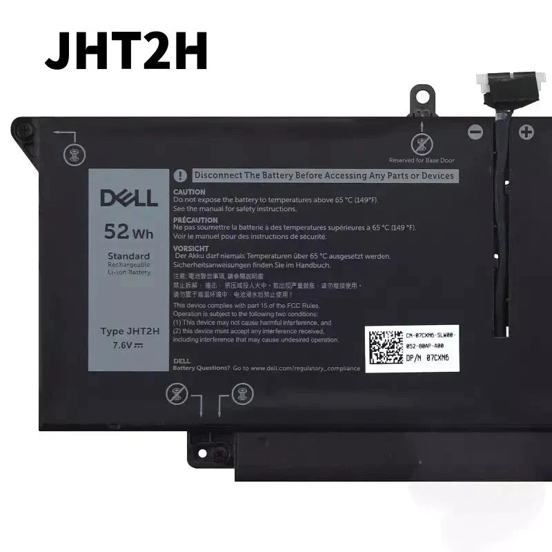Genuine 52WH JHT2H Battery for Dell Latitude 7310 7410 Series 04V5X2 0HRGYV NEW