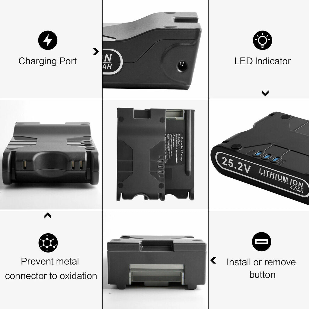 4.0Ah 25.2V Li-ion Battery Replacement for Shark XBAT200 ION Rocket IONFlex F80