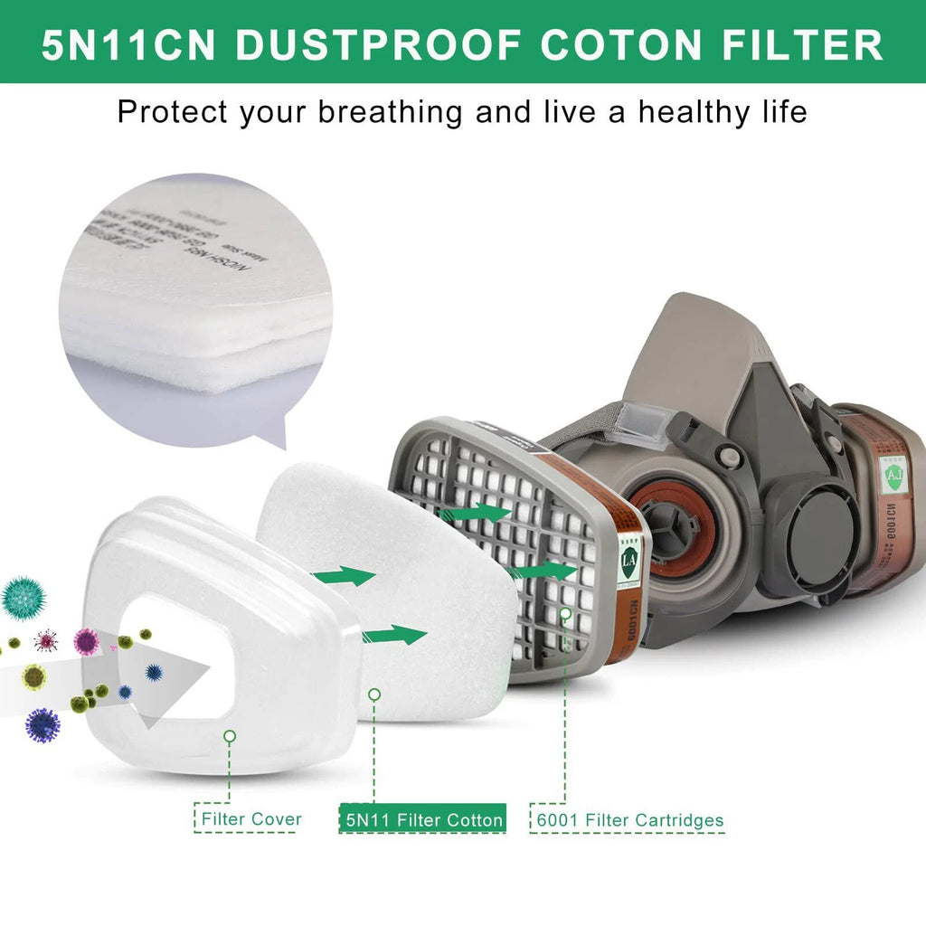 10/20/50Pcs Replacement 5N11 Cotton Filter For 6200 6800 7502 Respirator Filters